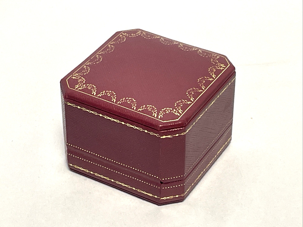 Authentic Cartier Red Empty Ring Box Jewelry Presentation Case 3" x 3" x 2"